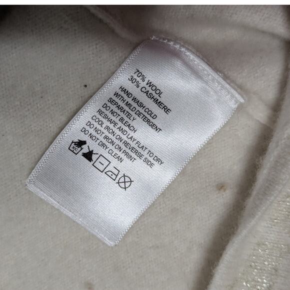 Tommy Bahama Serena Ombre Foil Leopard Print Sweater Cashmere Wool White Gold - Picture 4 of 6